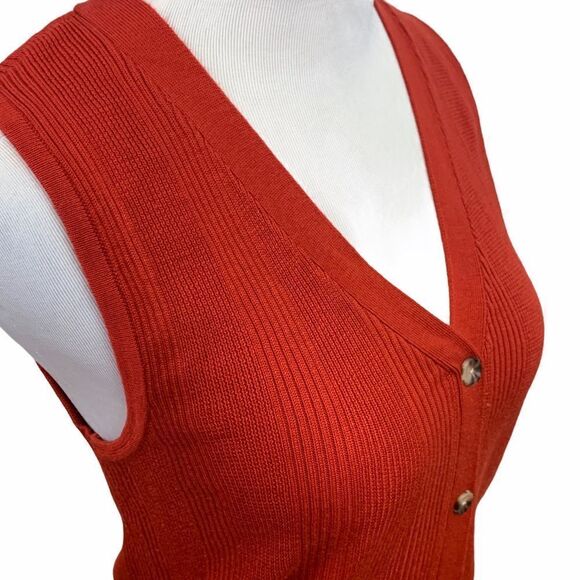 Alex Marie deep rust colored sweater vest S - Picture 2 of 6